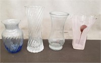 Lot of 4 Glass Vases