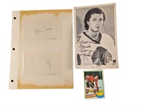 Autographed Hockey Wilson Weeks Huber Photo Cards