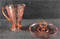 Vintage Glass Jeannette Pitcher & Smith Glass Mint