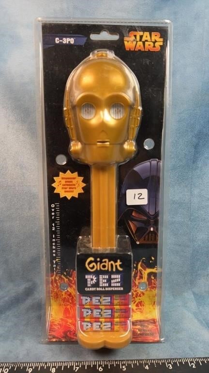 Giant 12" C-3PO PEZ Candy Roll Dispenser, New