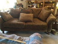 Upholstered Plush Full Size Couch w/Pillows