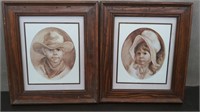 2 Framed Pictures 13 1/2" x 15 1/2"