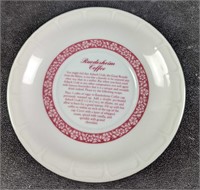 Vintage Rudesheimer Coffee Recipe Heinrich Plate