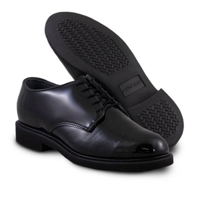Altama Size 9.5 Wide Glossy Black Oxford Shoes