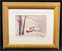 Framed Photograph Winter Scene Signed By Paul M.