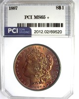 1887 Morgan PCI MS65+ Fantastic Color