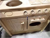CHILD'S WOODEN PLAY STOVE  32"