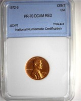 1972-S Cent PR70 DCAM RD LISTS $325 IN 69