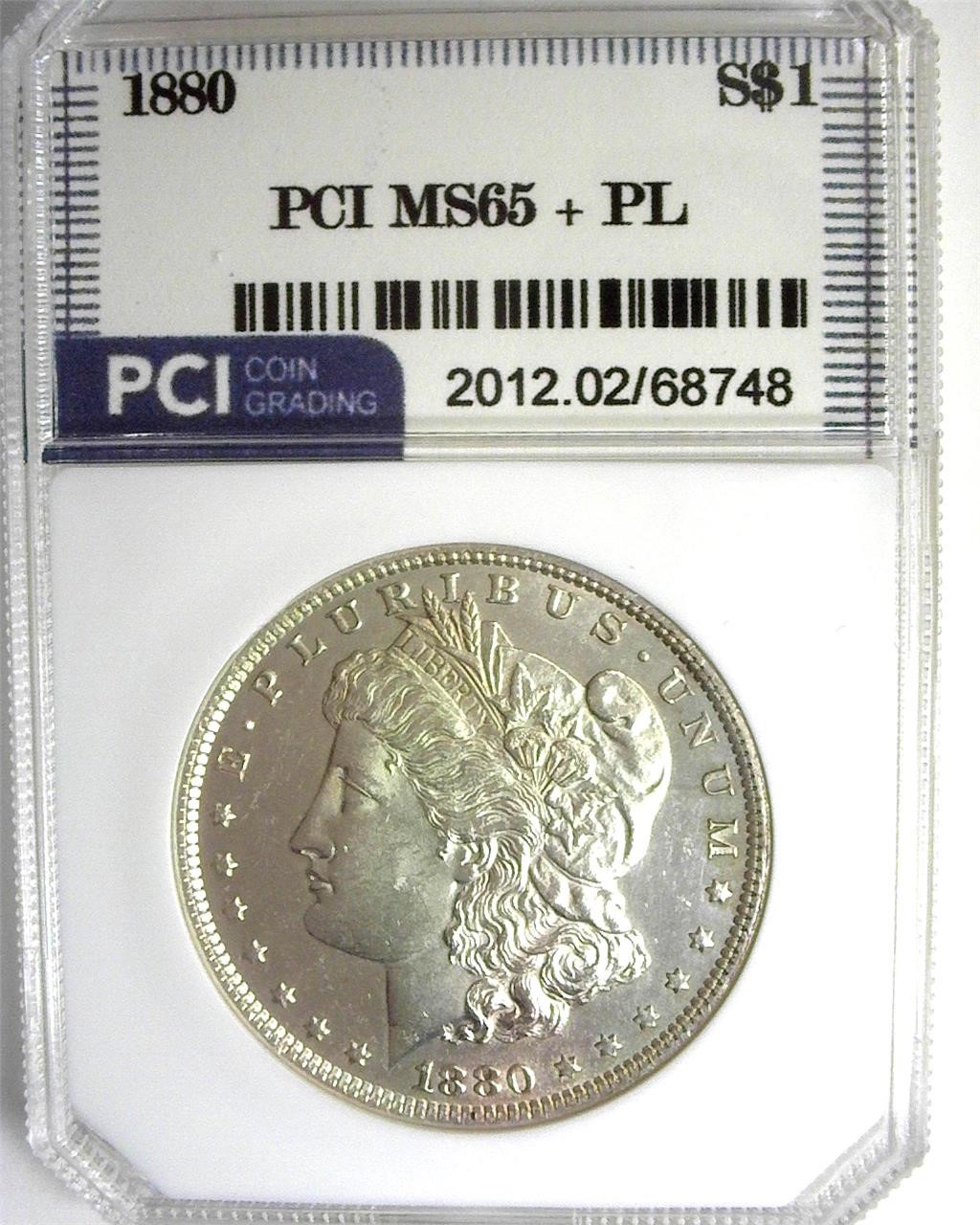 1880 Morgan MS65+ PL LISTS $1750