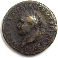 69-79 AD Vespasian Rare F Sestertius