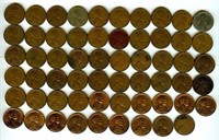 1940-1969 Mixed Date Pennies 59 Coins