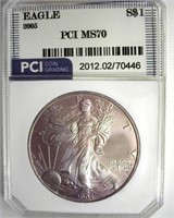 2005 Silver Eagle MS70 LISTS $150