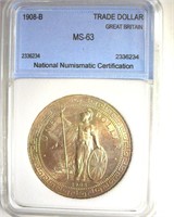 1908-B Trade Dollar NNC MS63 Great Britain