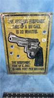 Metal Gun Warning Sign 12" x 16.5"