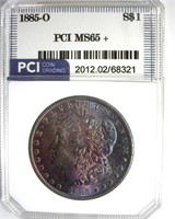 1885-O Morgan PCI MS65+ Colorful