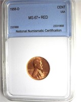 1956-D Cent MS67+ RD LISTS $1700
