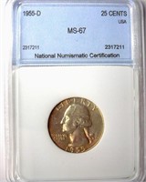 1955-D Quarter MS67 LISTS FOR $14000