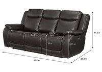 Harvey Leather Power Reclining Sofa With Power