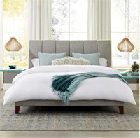 Rippled Queen Upholstered Bed (Pre-Owned)