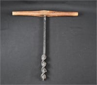 Antique Wood & Wrought Iron Auger