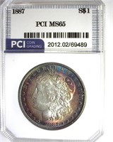 1887 Morgan PCI MS65 Colorful Rim