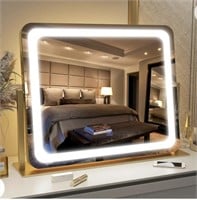 Gold Vanity Mirror with Lights 22"x19", LED