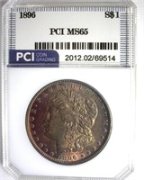1896 Morgan PCI MS65 Golden Purple