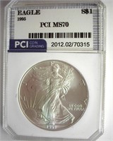 1995 Silver Eagle MS70 LISTS $1700