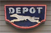 SSP Greyhound Bus Depot Porcelain Neon Sign, The C