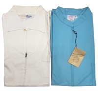 Two 1960s NEW Mens Medical Uniform Shirts
