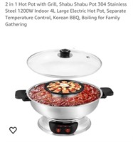 2 in 1 Hot Pot w/ Grill & Slotted Spoons,