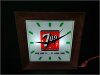 API 7Up Lighted Advertising Clock