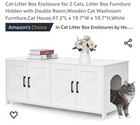 Cat Litter Box Enclosure for 2 Cats, 47.2" L x