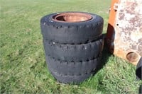4 - 10.00-20 Solid Rubber Tires 10 Bolt Rims