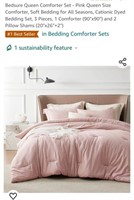 3 Pc Queen Comforter Set - Pink 

*appears new
