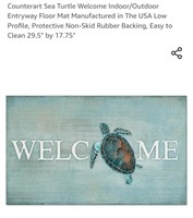 "Welcome" Floor Mat, Sea Turtle, Indoor/Outdoor,