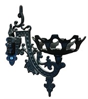 Wrought Iron Oil Lamp Sconce