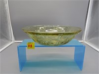 Yellow Depression Glass Serving Bowl
