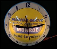 AP Monroe Shock Absorbers Lighted Advertising Cloc