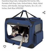 Portable Soft Dog Crate, XXL, Dark Blue, 36.0"L x