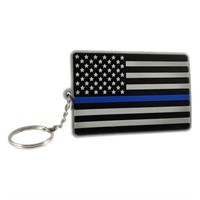 Thin Blue Line American Flag Keychain