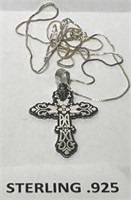 11 - STERLING SILVER CROSS PENDANT NECKLACE (27P)
