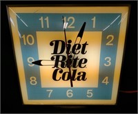 PAM Diet Rite Cola Lighted Advertising Clock