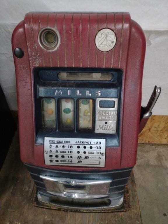 25 Cent Mills Jewel Bell High Top Slot Machine Wit
