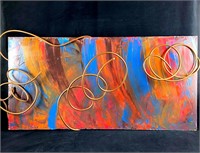 Original Signed A. Mercel Modern Abstract Multi Me