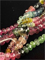 Multi Colored-Tourmaline 4mm-7mm Beads Rondelle Cu