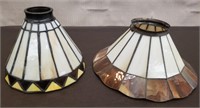 Pair of Slag Glass Lamp Shades