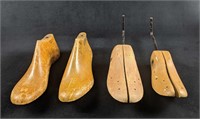 Wooden Vintage Shoe Trees Lot Of Four