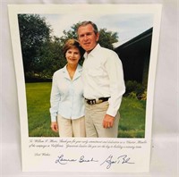 Signed Photograph Of George & Laura Bush With Pers