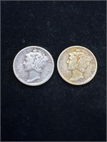 1929 D & 1937 S Mercury Dimes